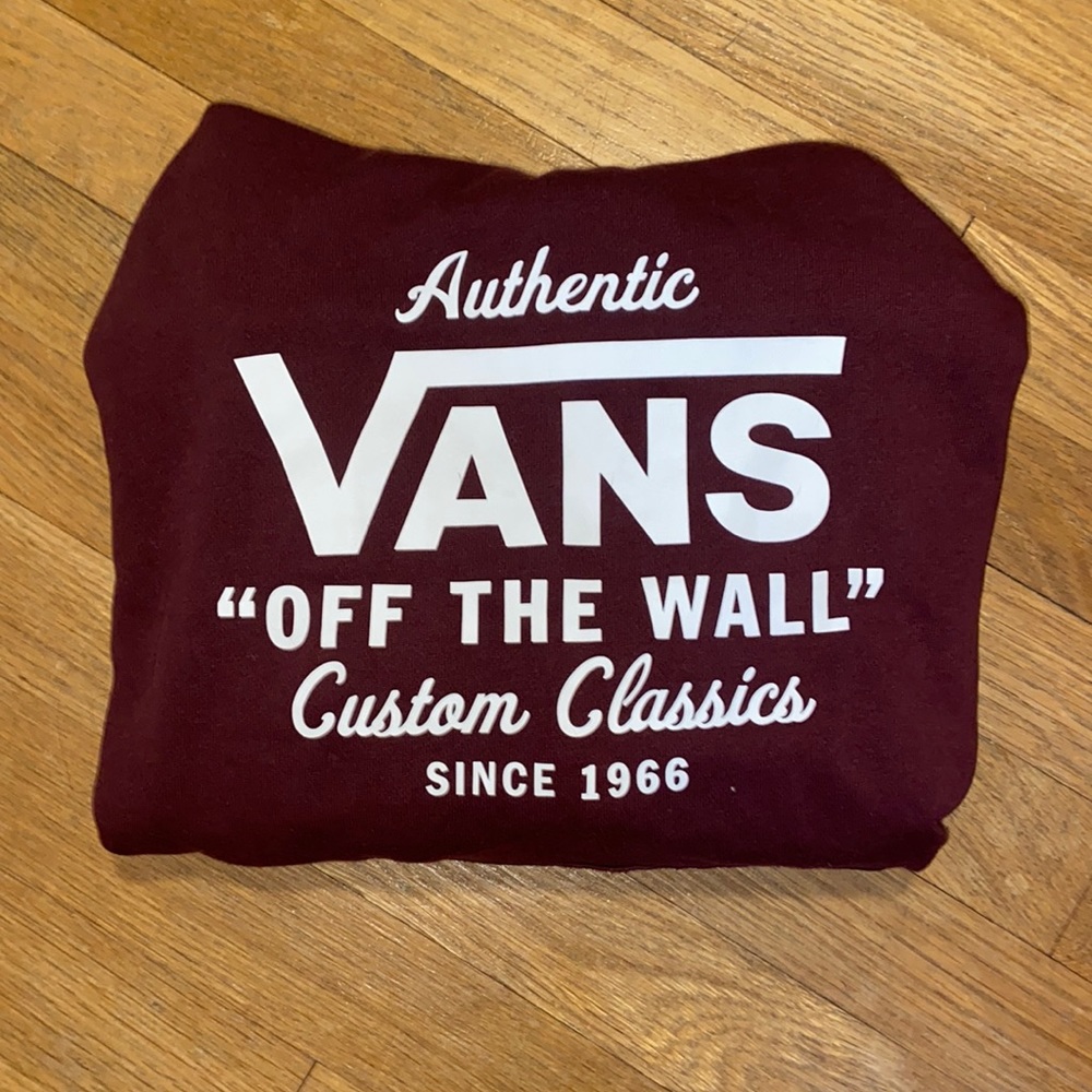 Kid’s Vans “Off the Wall” maroon sweatshirt